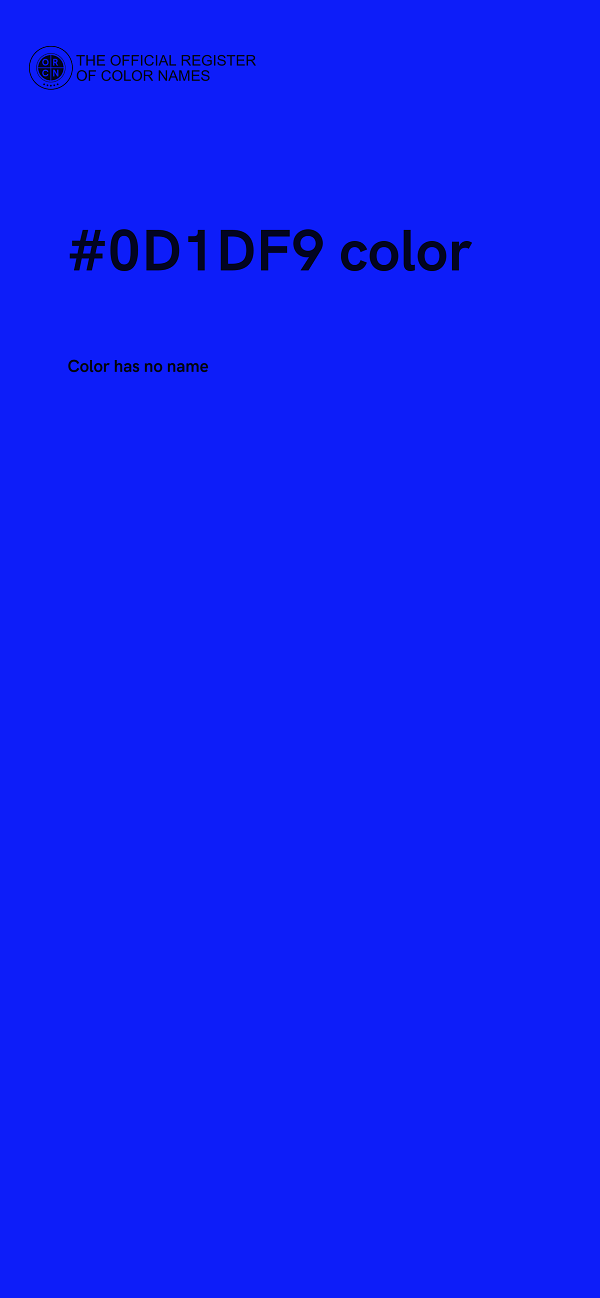 #0D1DF9 color image
