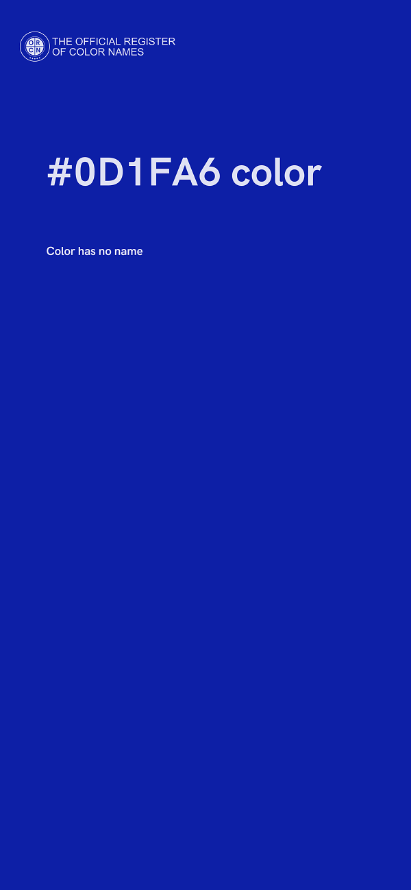 #0D1FA6 color image