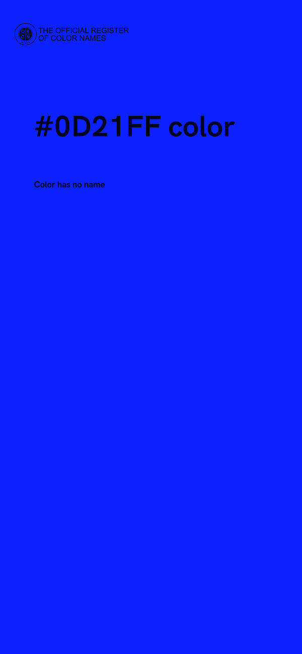 #0D21FF color image