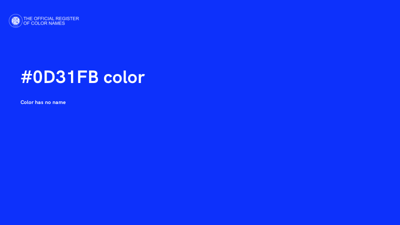 #0D31FB color image