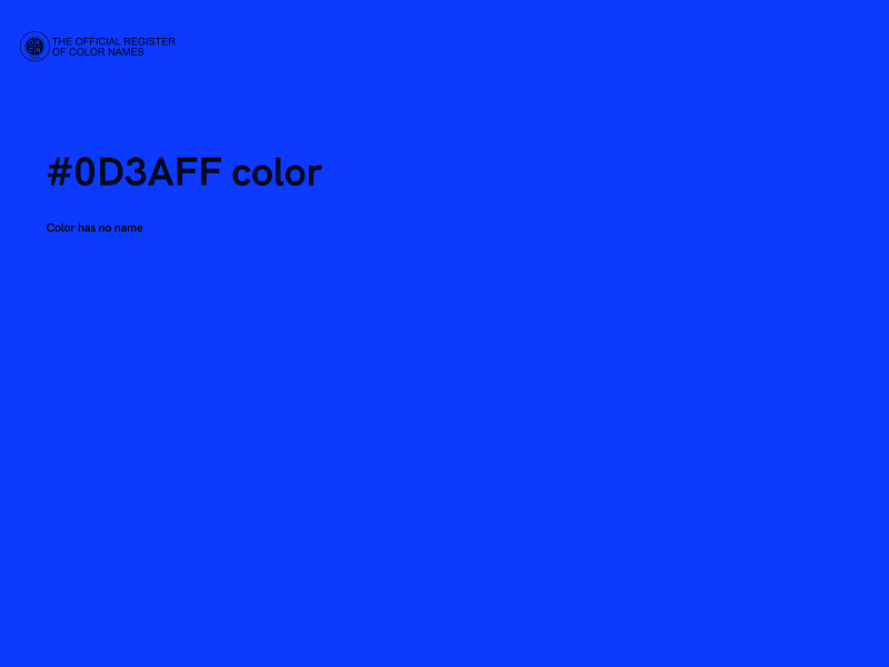 #0D3AFF color image