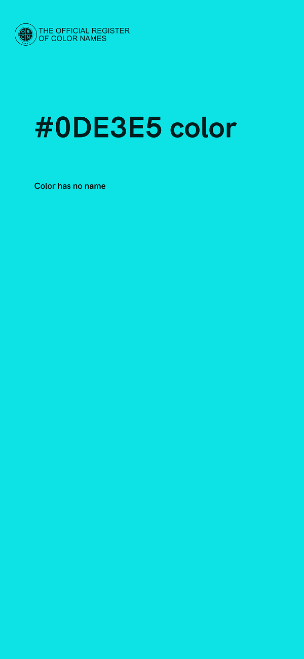 #0DE3E5 color image