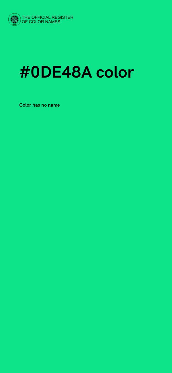 #0DE48A color image