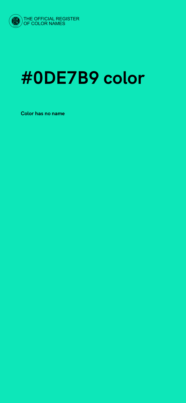 #0DE7B9 color image