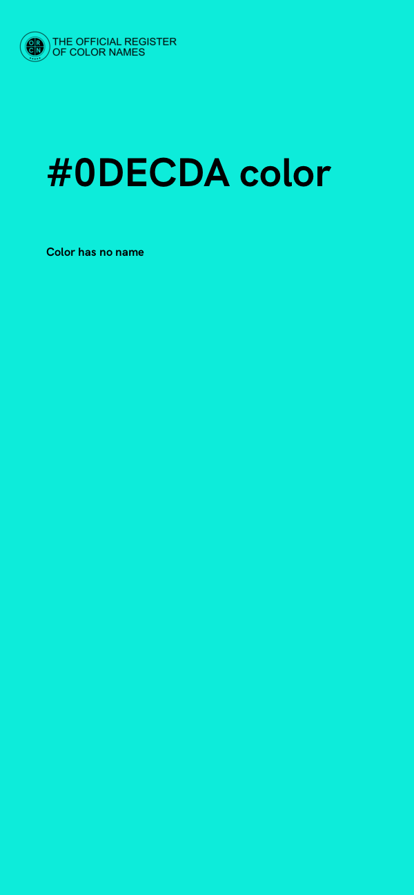 #0DECDA color image