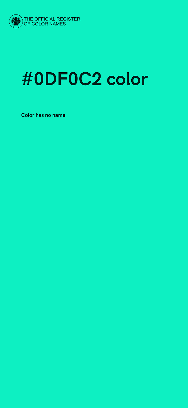 #0DF0C2 color image