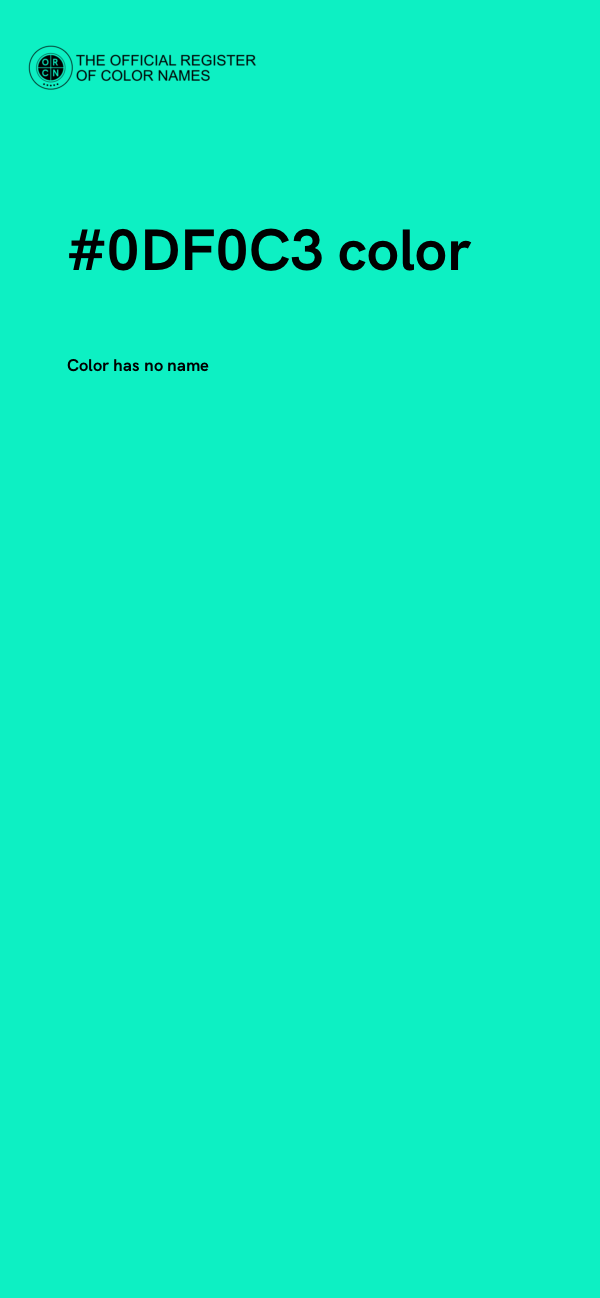 #0DF0C3 color image