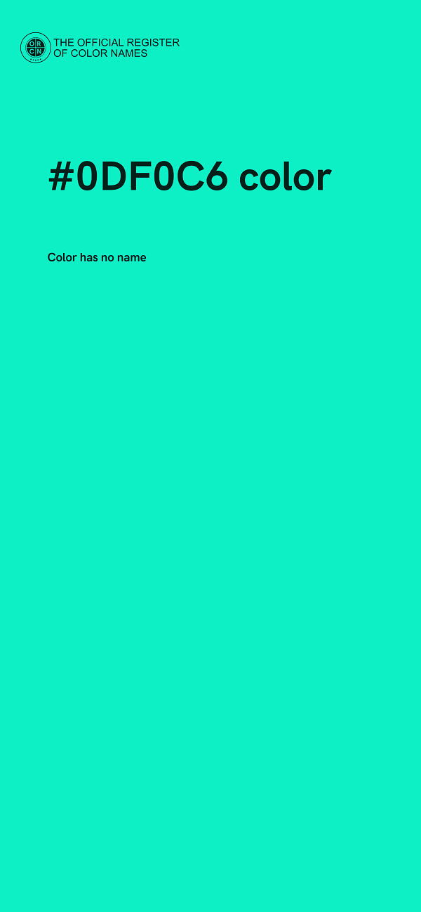 #0DF0C6 color image