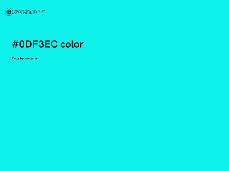 #0DF3EC color image