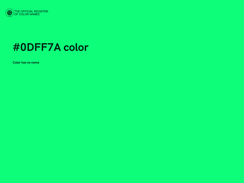 #0DFF7A color image