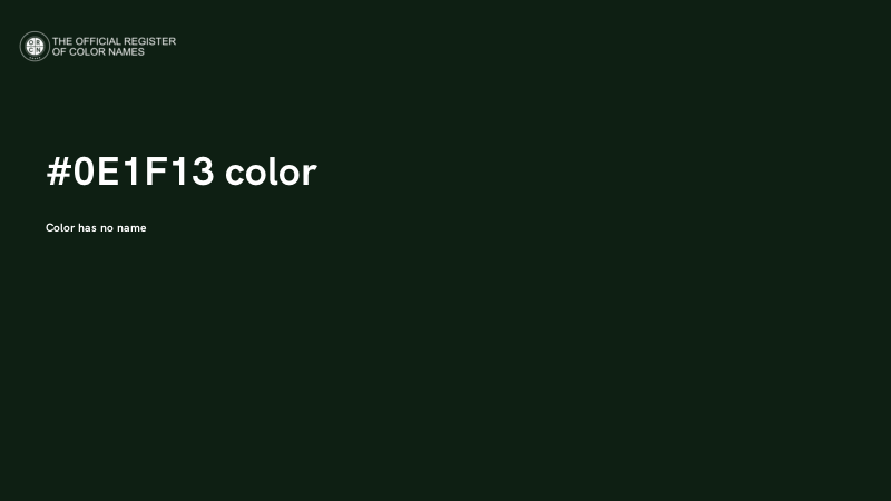 #0E1F13 color image