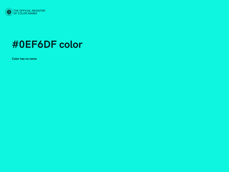 #0EF6DF color image