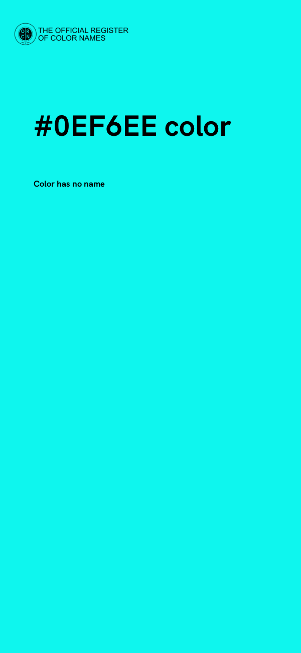 #0EF6EE color image