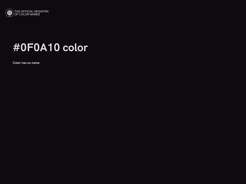 #0F0A10 color image