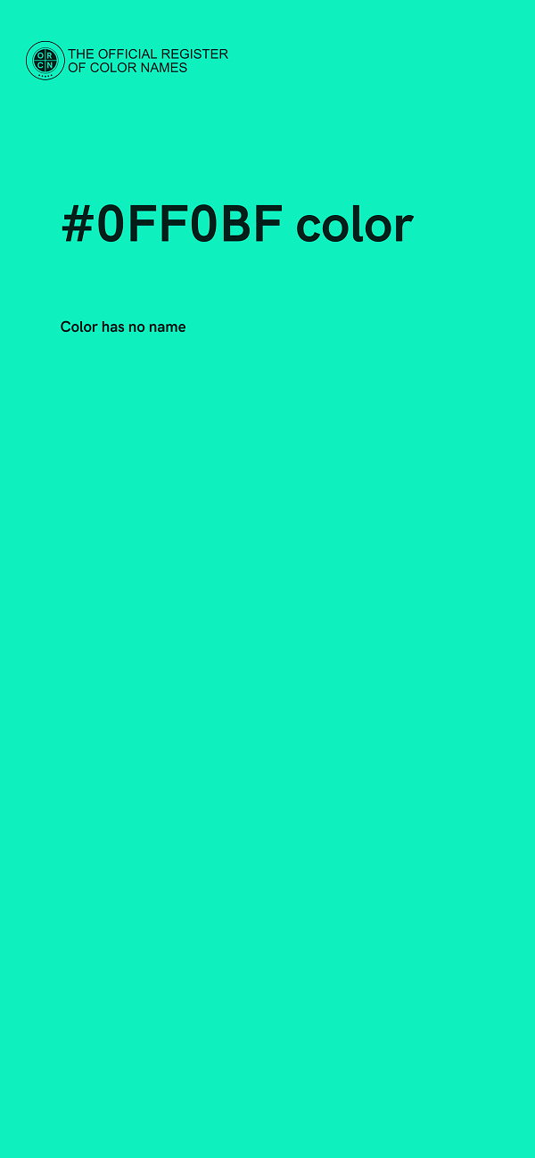 #0FF0BF color image