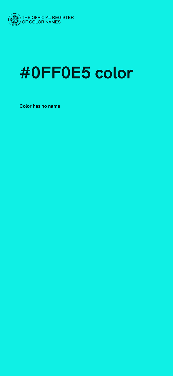 #0FF0E5 color image