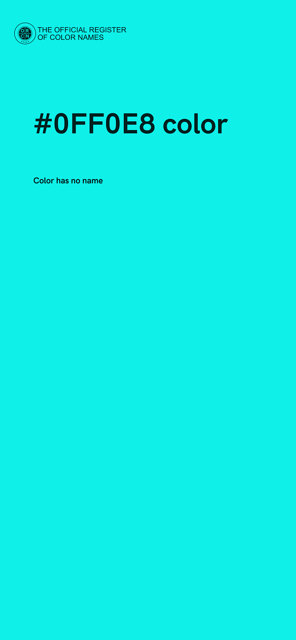 #0FF0E8 color image