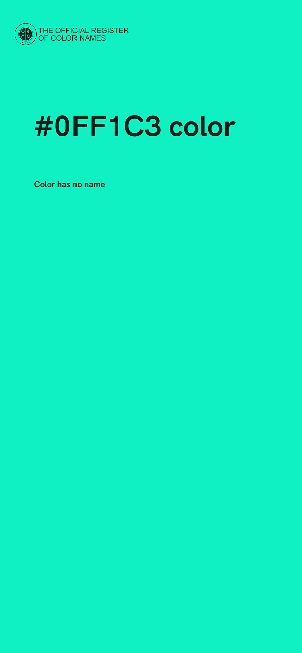 #0FF1C3 color image