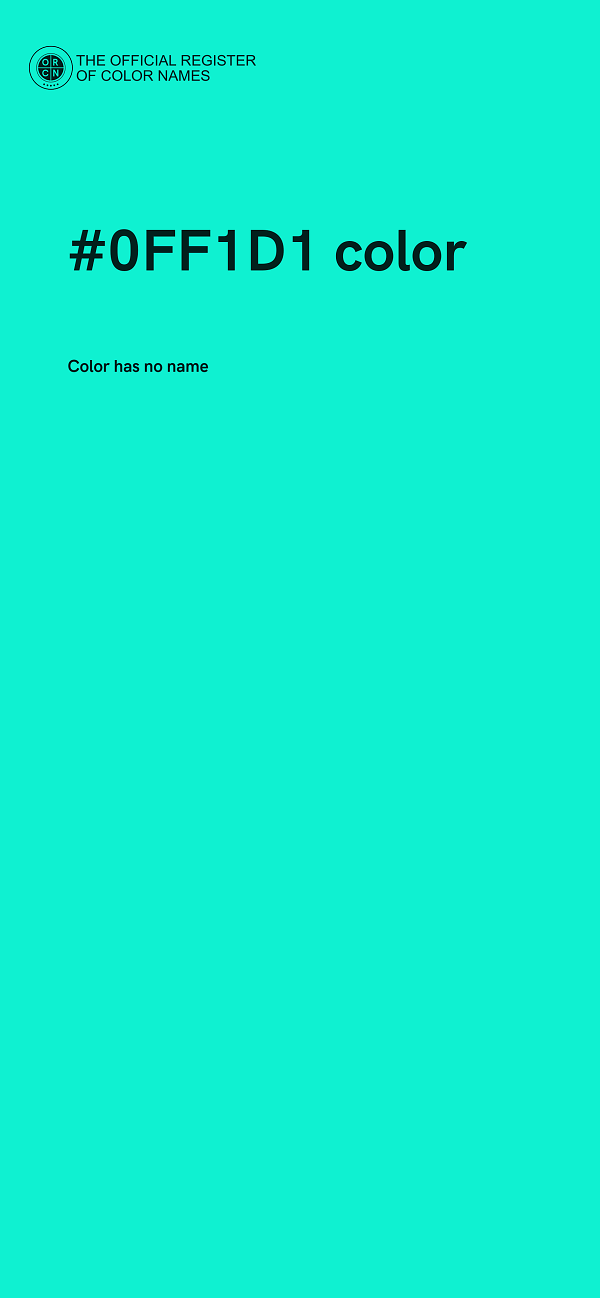 #0FF1D1 color image