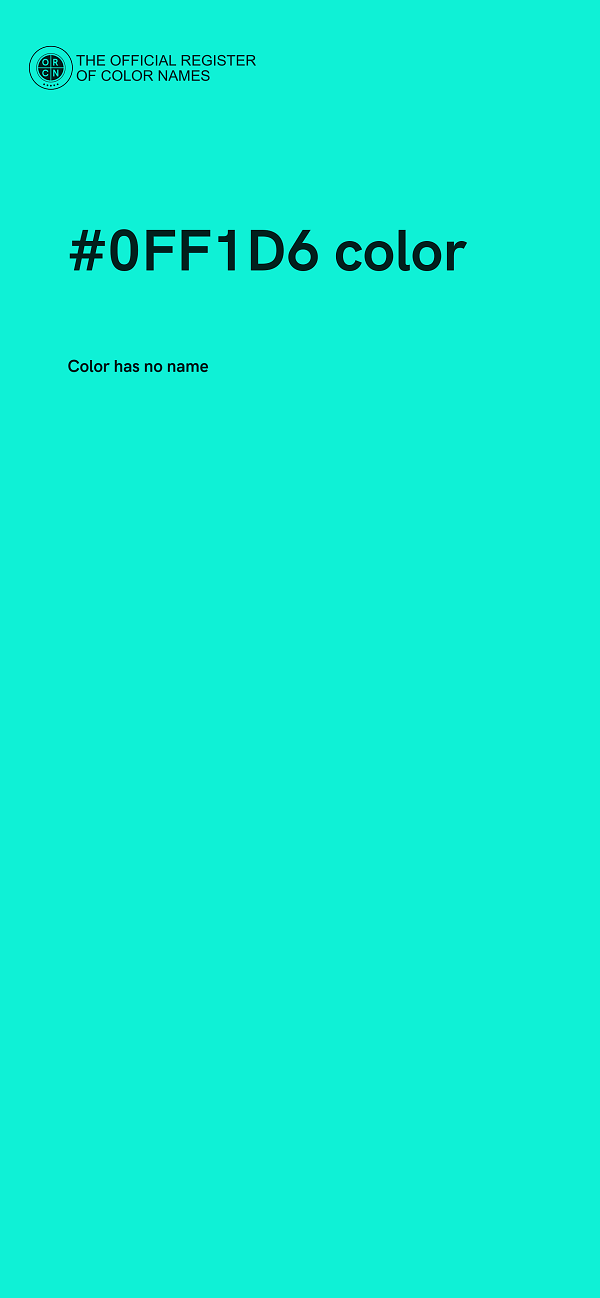 #0FF1D6 color image