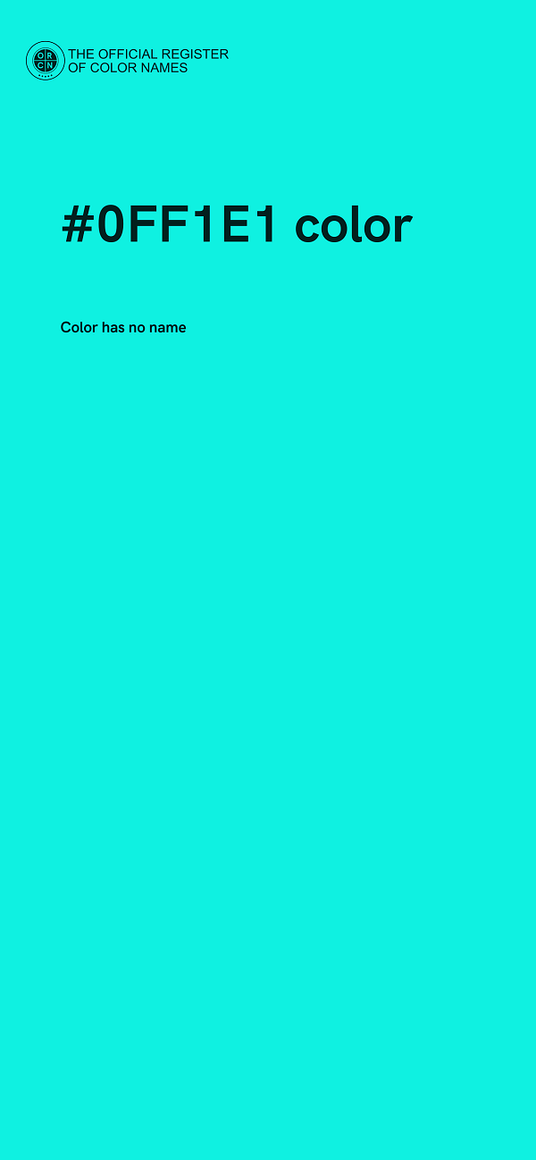 #0FF1E1 color image