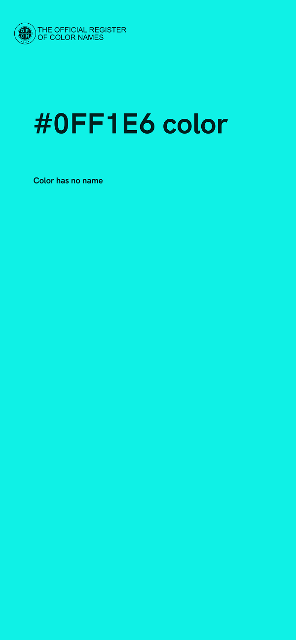 #0FF1E6 color image