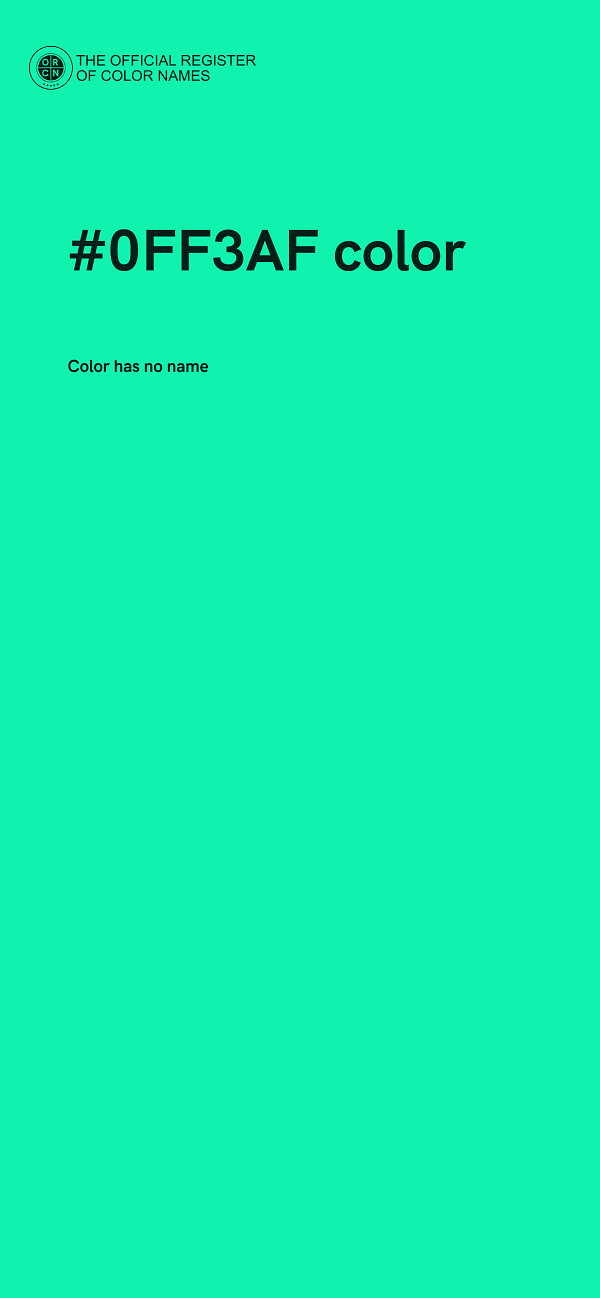 #0FF3AF color image