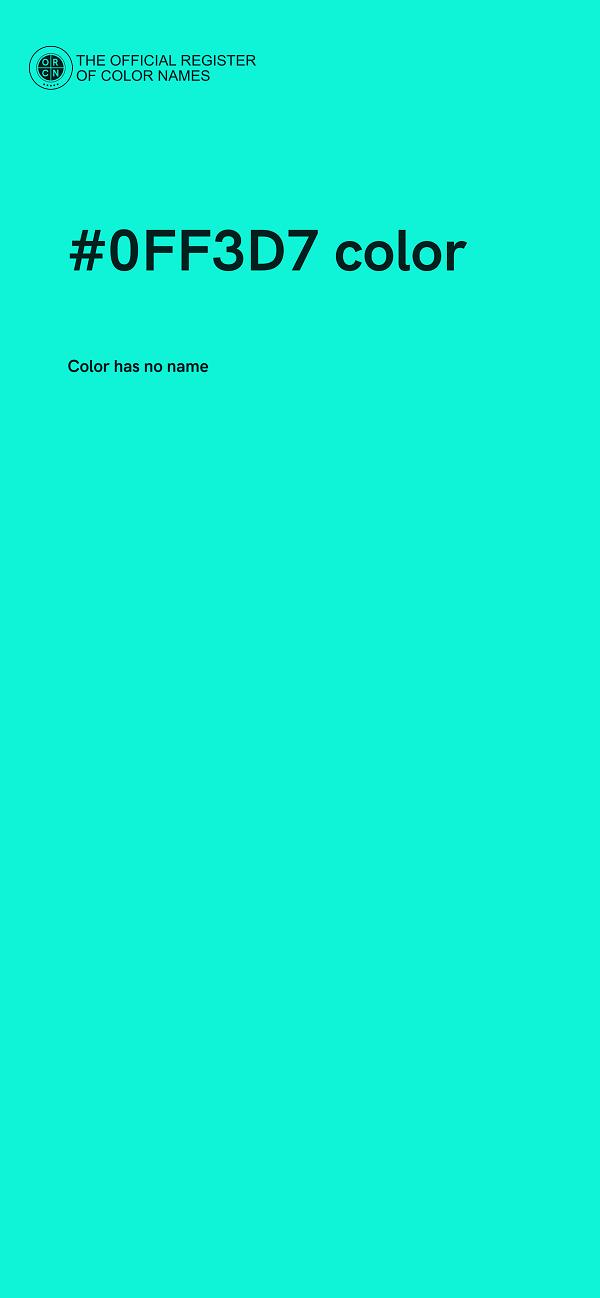 #0FF3D7 color image