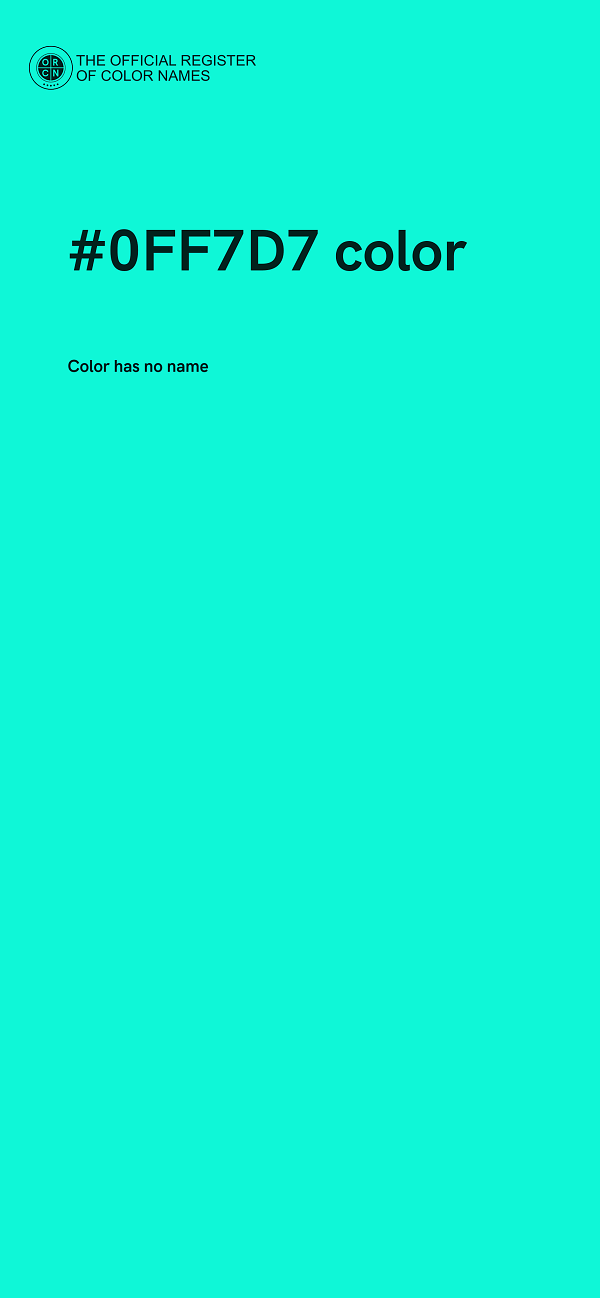 #0FF7D7 color image