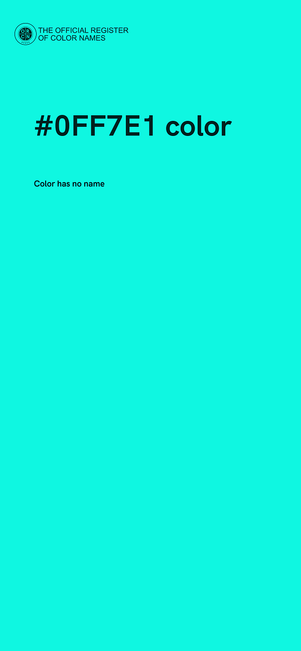 #0FF7E1 color image