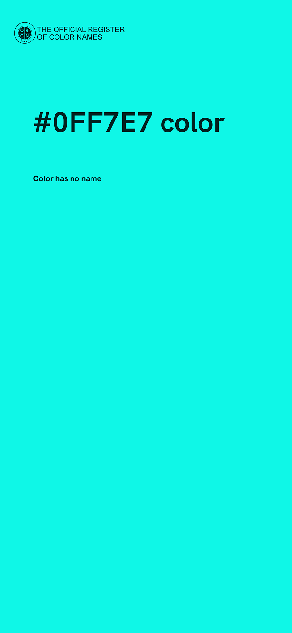 #0FF7E7 color image