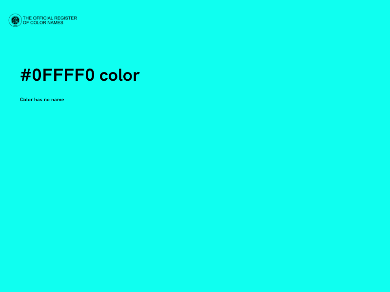 #0FFFF0 color image