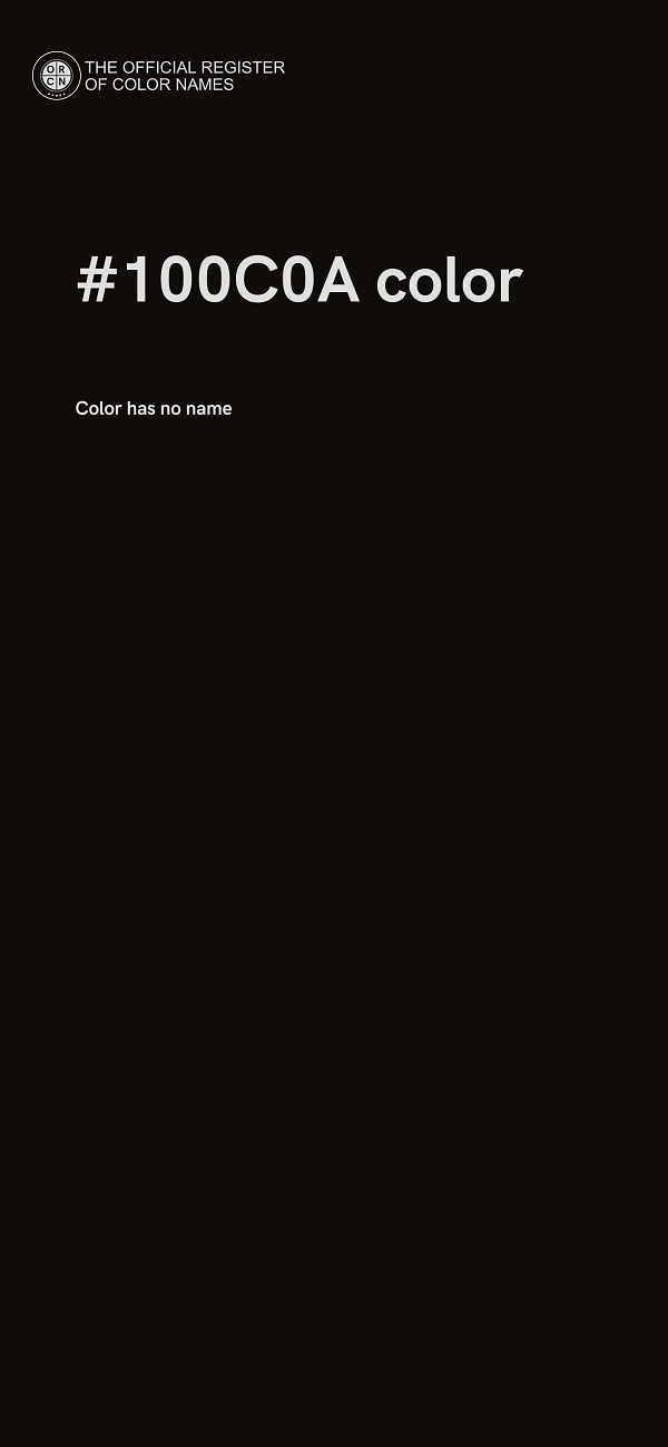 #100C0A color image