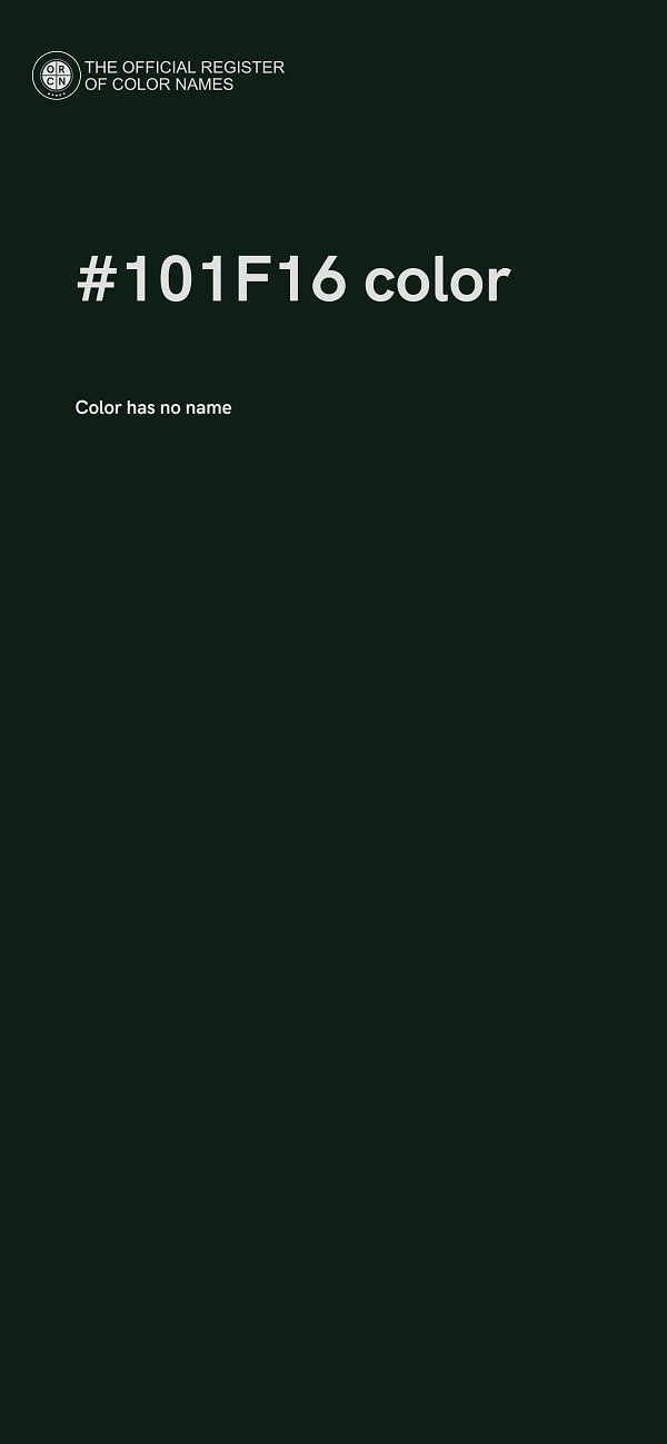 #101F16 color image