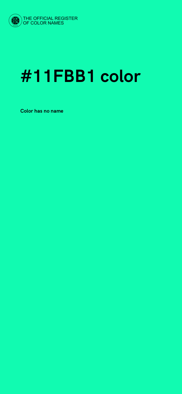 #11FBB1 color image
