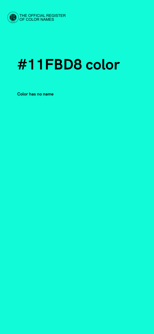 #11FBD8 color image