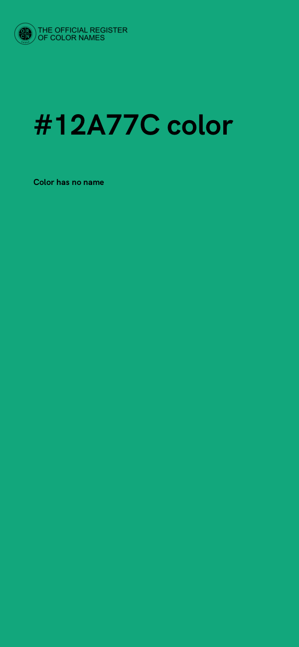 #12A77C color image