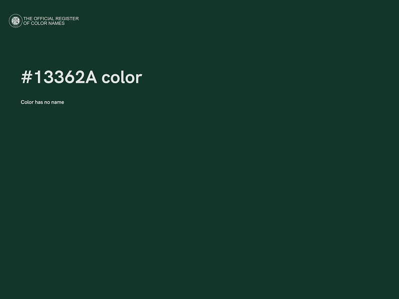 #13362A color image