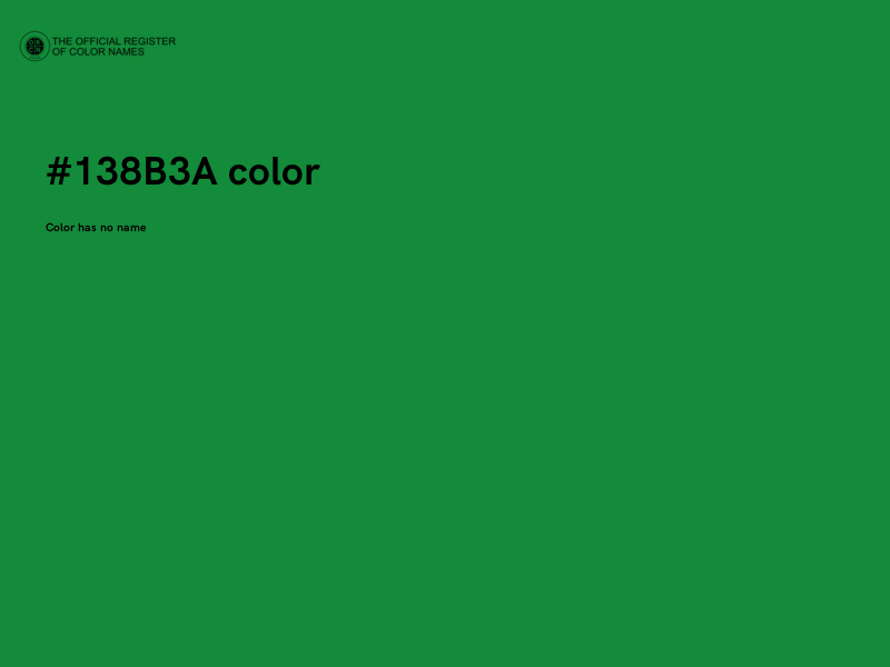 #138B3A color image