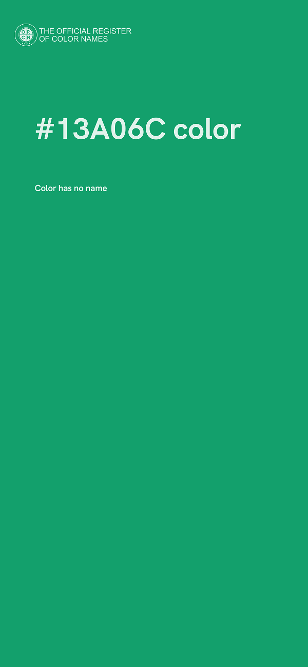 #13A06C color image