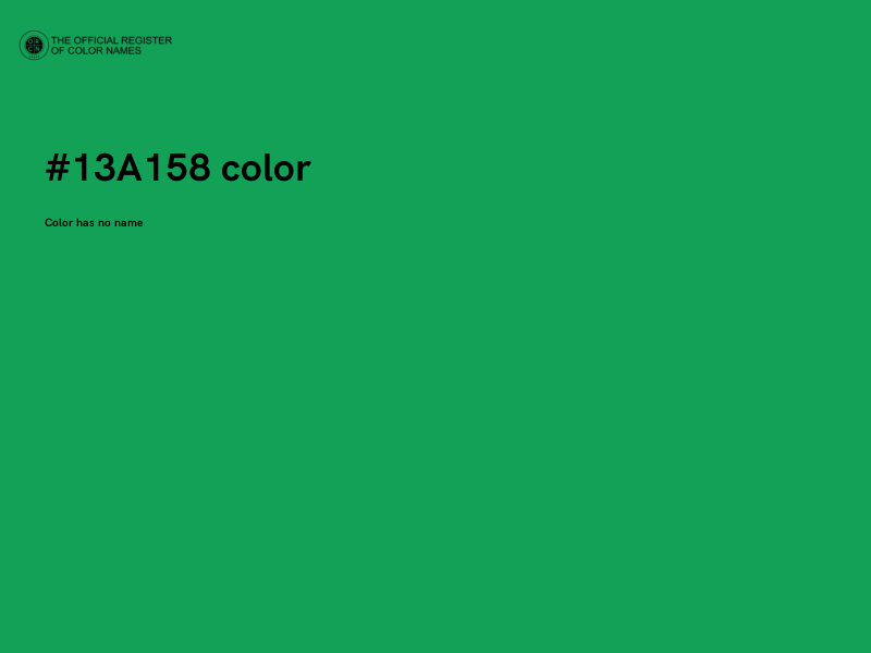#13A158 color image