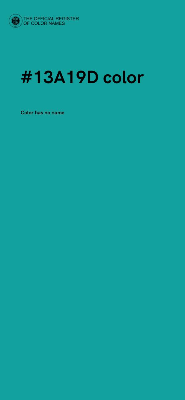 #13A19D color image
