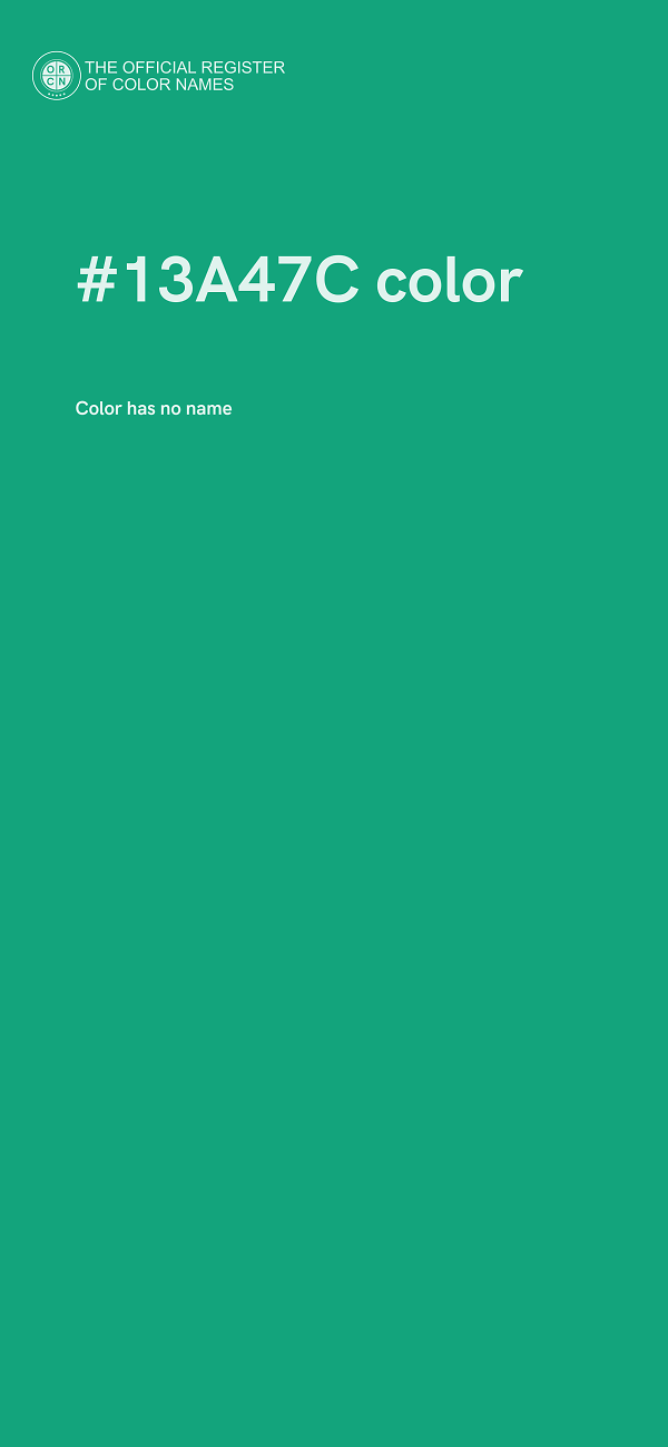 #13A47C color image