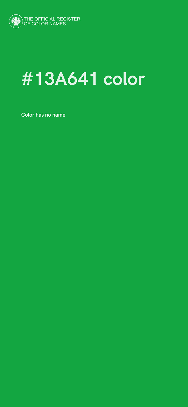 #13A641 color image