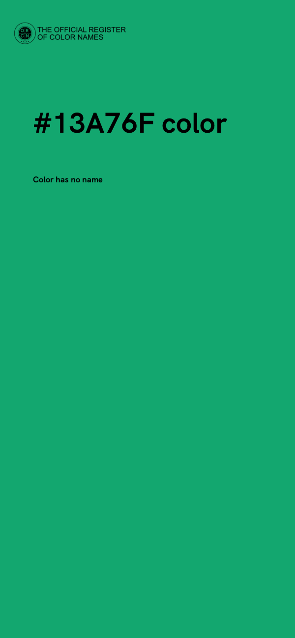 #13A76F color image