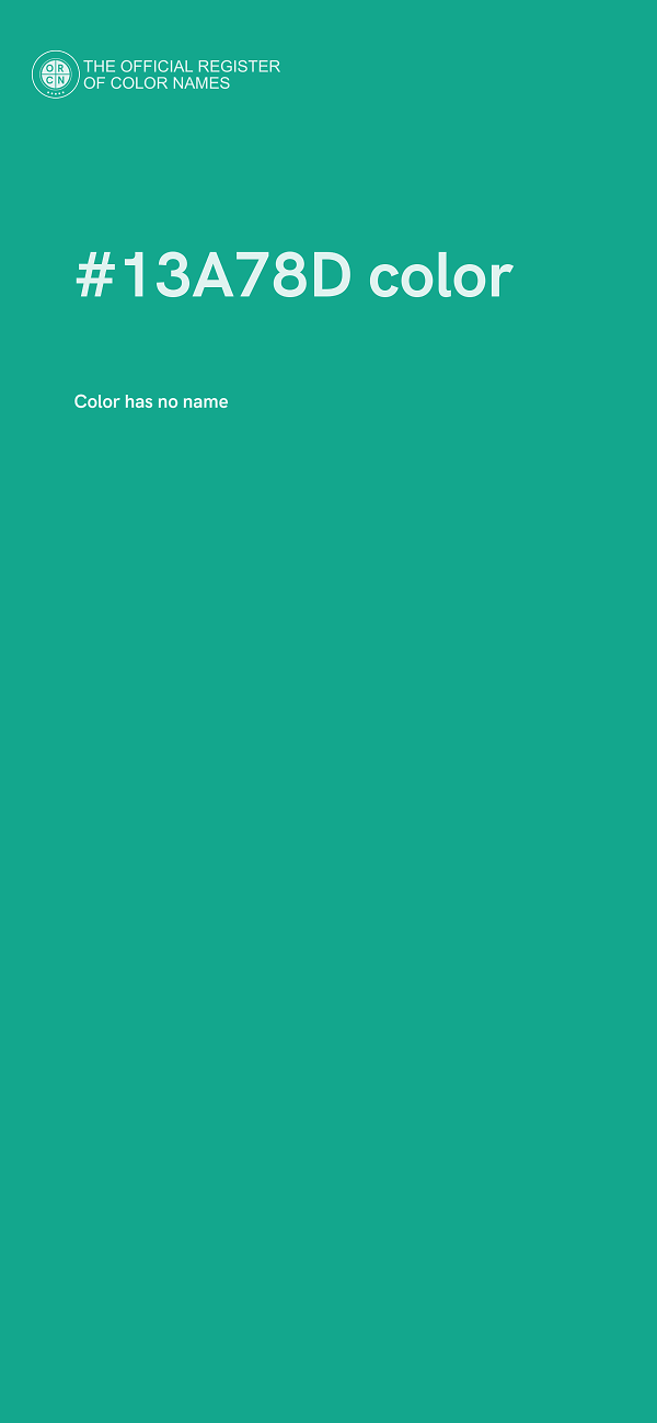 #13A78D color image
