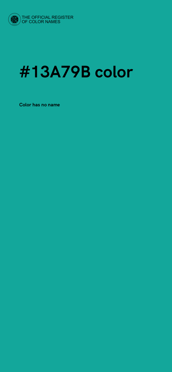 #13A79B color image