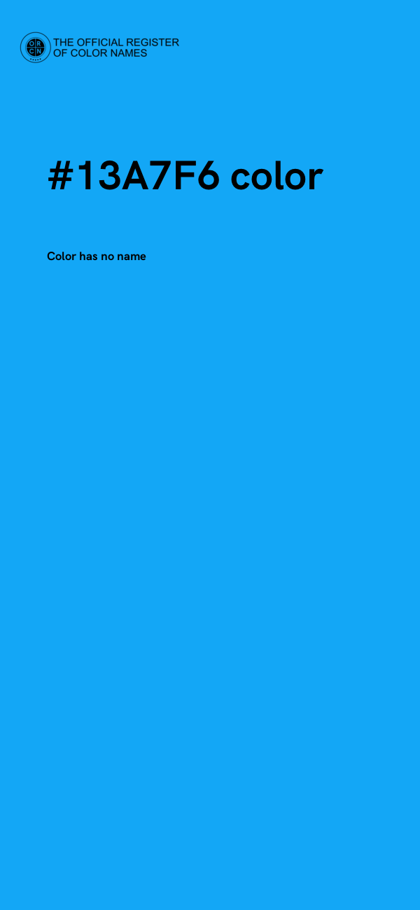 #13A7F6 color image