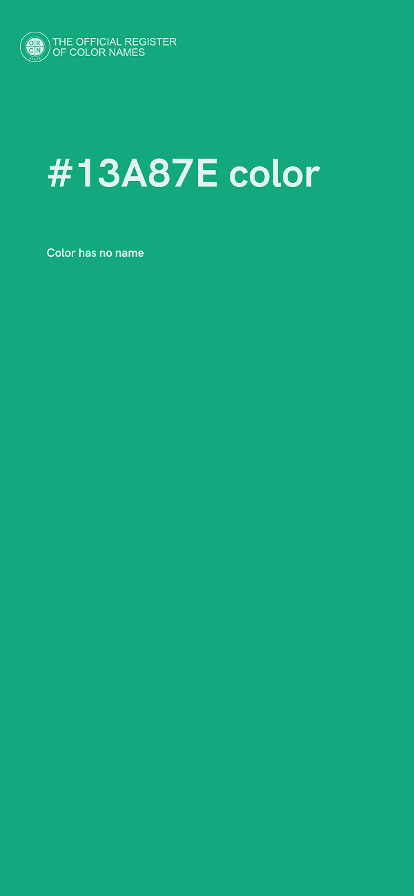 #13A87E color image