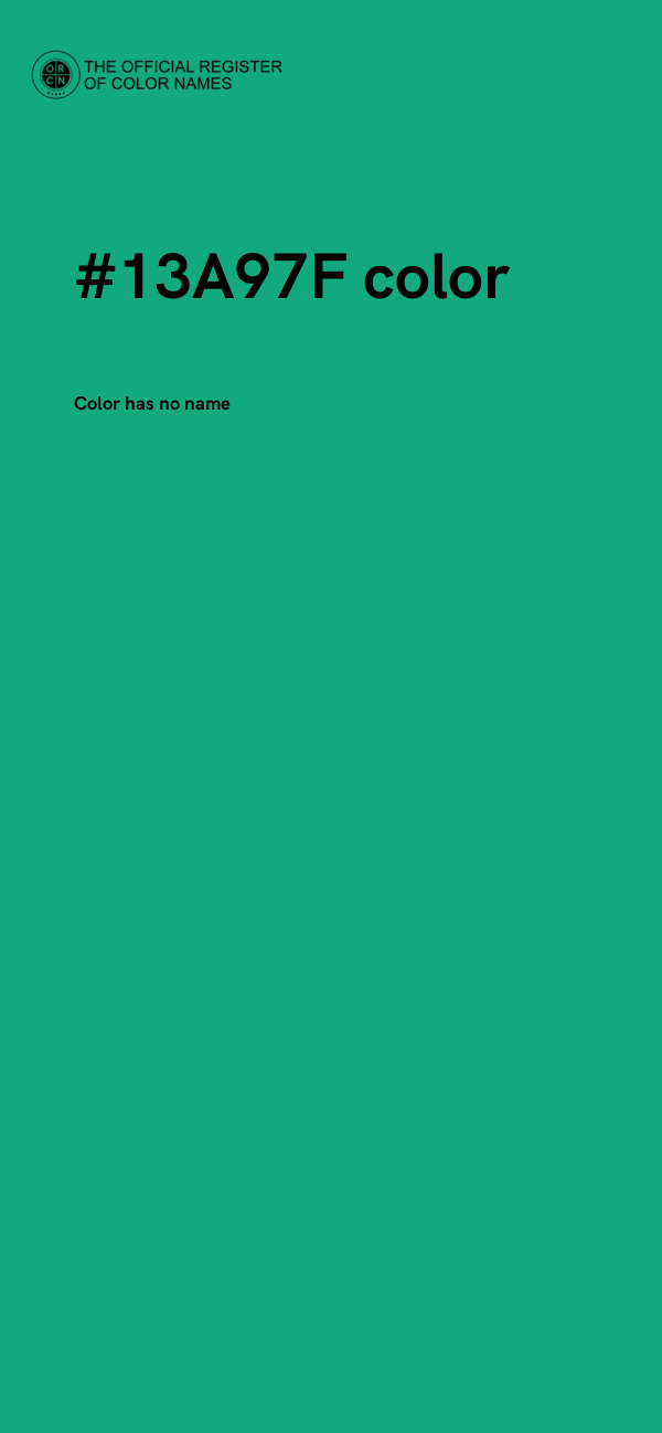 #13A97F color image